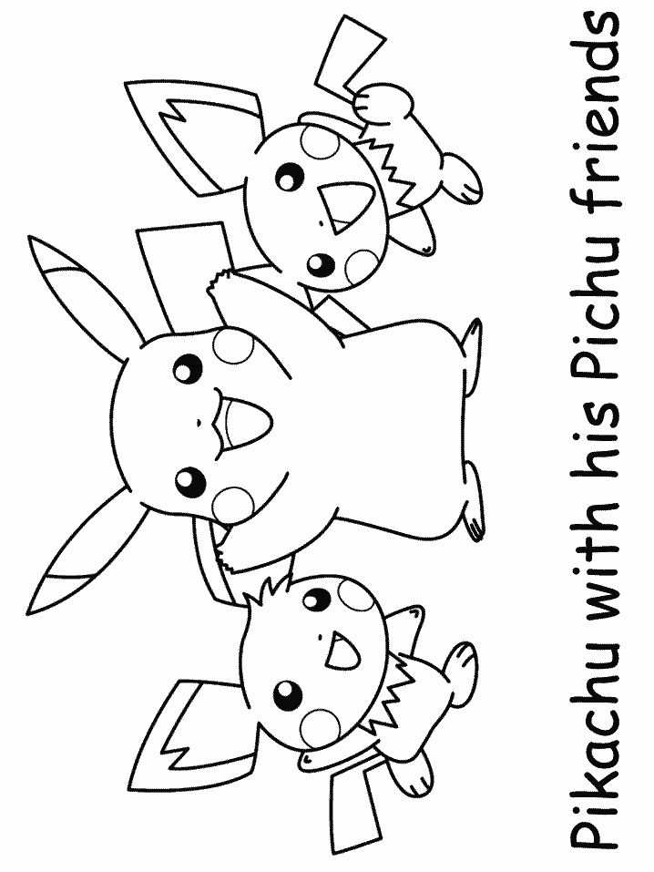 Pikachu And His Friends Coloring Pages