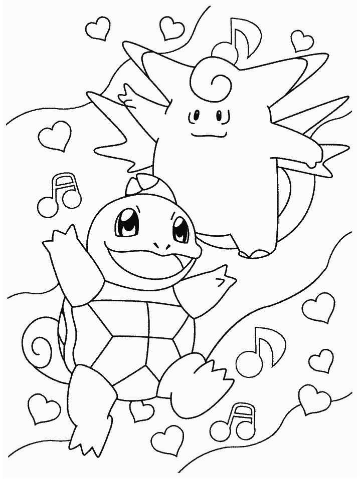 Clefairy and Squirtle Pokemon