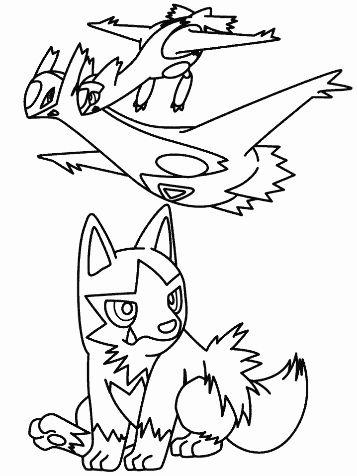 Poochyena And Latios Coloring Pages