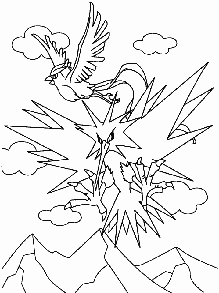 Articuno And Zapdos Coloring Pages