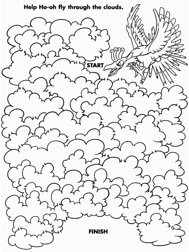Pokemon Flying Race Coloring Pages