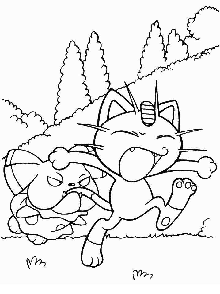 Meowth Coloring Pages Free