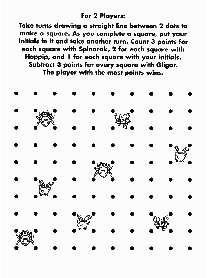 Pokemon Dot Game Coloring Pages
