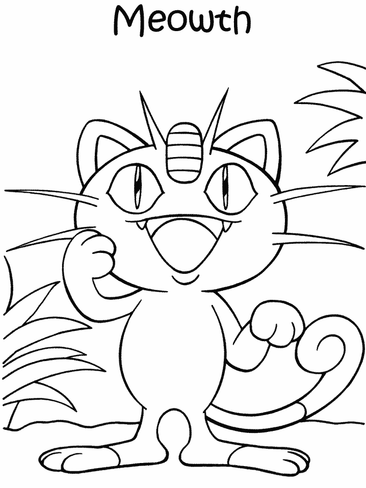 Meowth Coloring Page Free