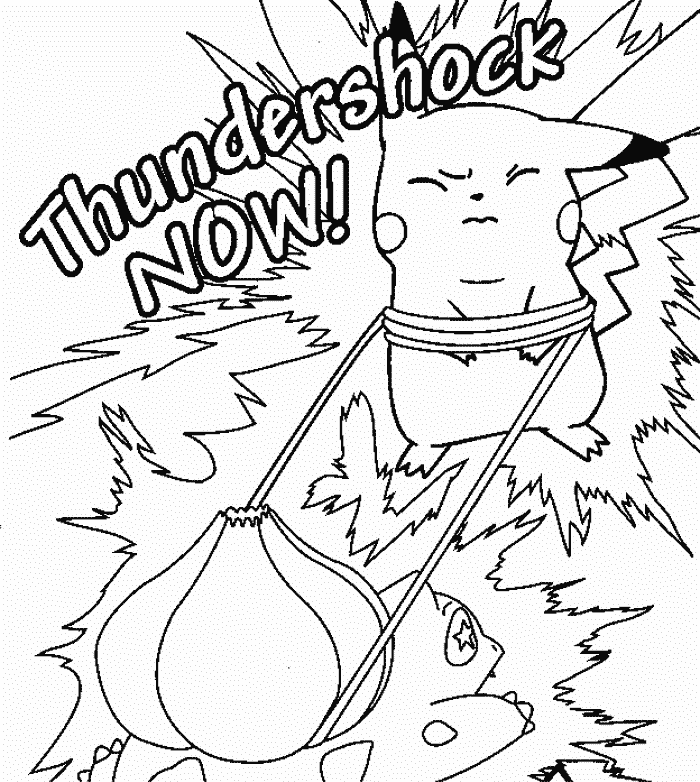 Pikachu Thundershock Coloring Pages