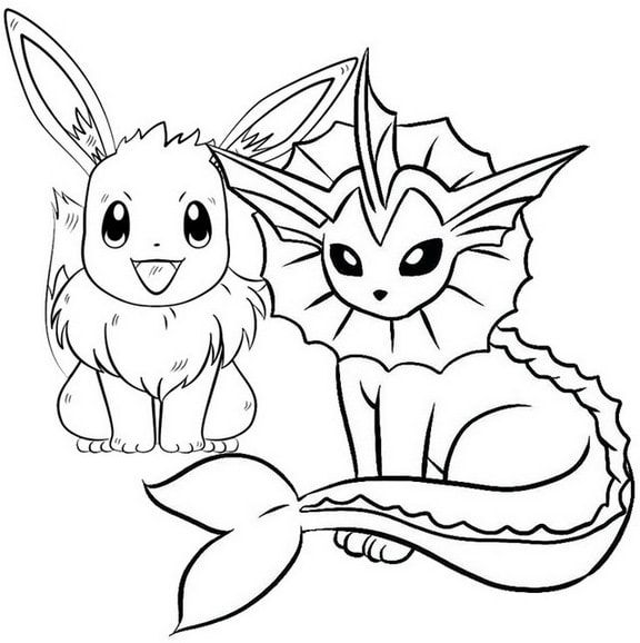 pokemon coloring pages eevee evolutions water