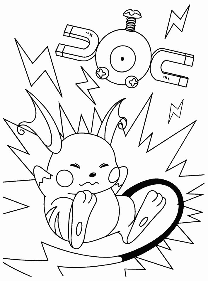 Pikachu Thundershock Coloring Page