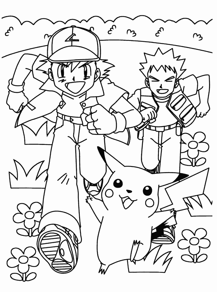 Brock And Ash Coloring Page