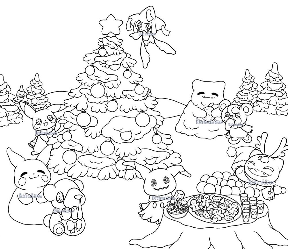 pokemon winter coloring pages