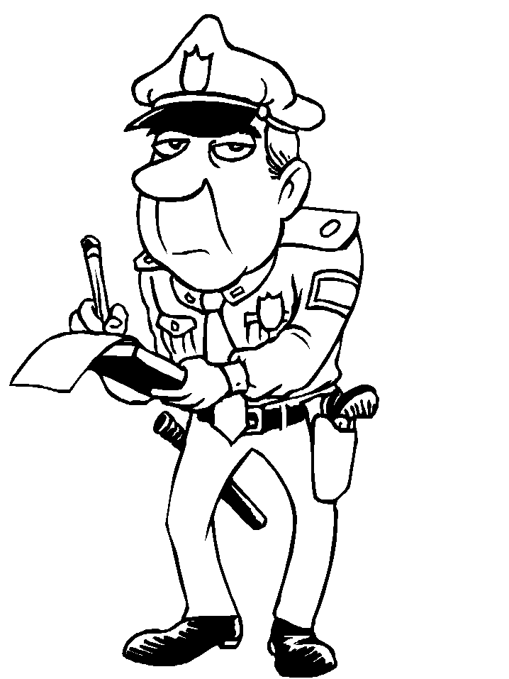 Police Officer Coloring Page Free