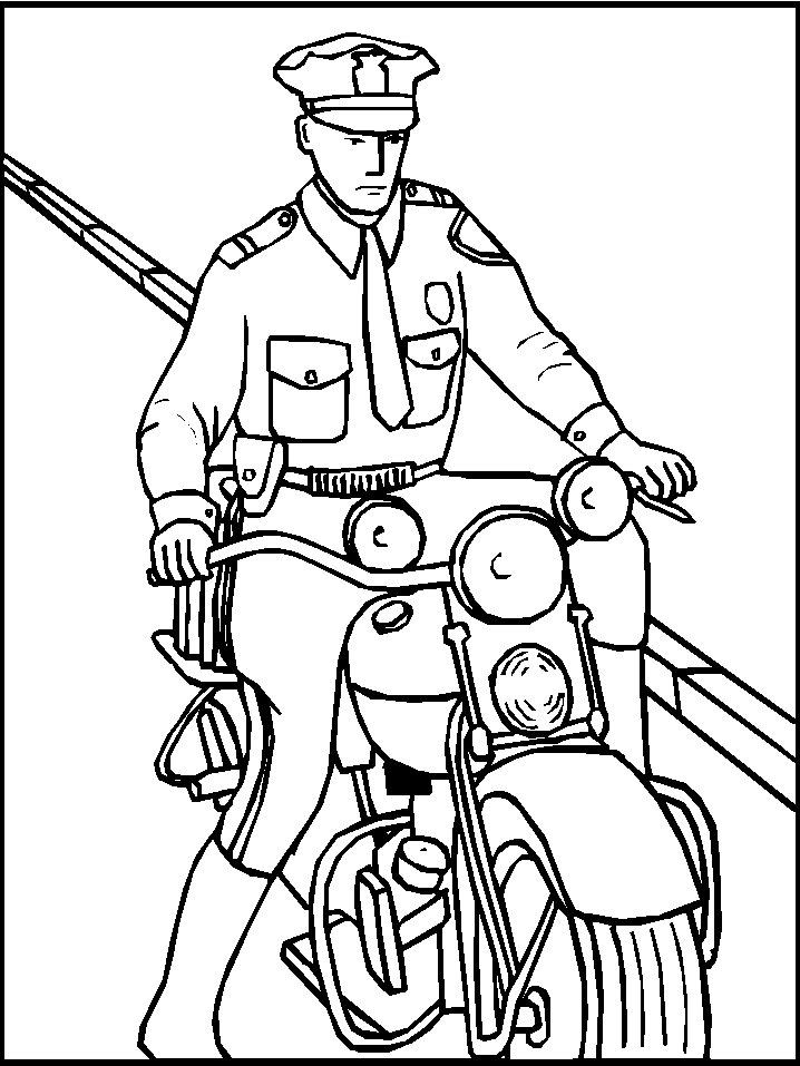 Police Officer Color Pages Free
