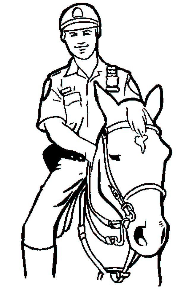 police horse coloring pages