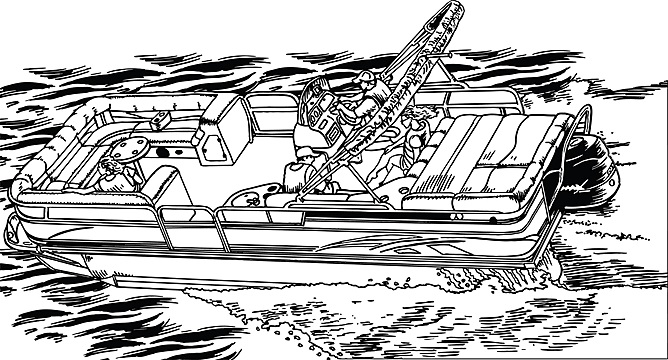 Pontoon Boat Coloring Page