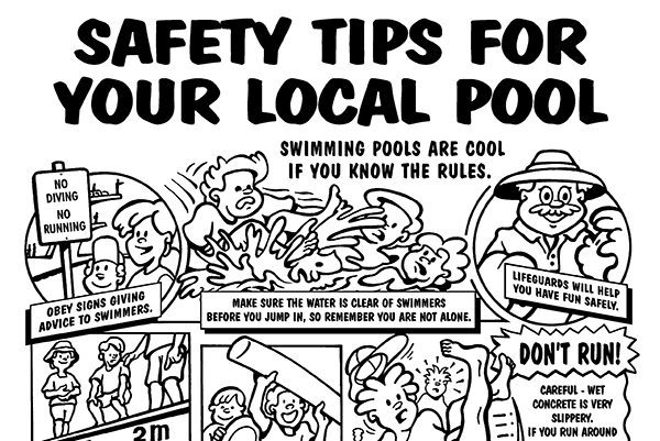 pool safety water safety coloring pages