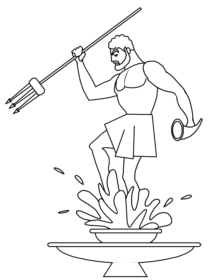 Poseidon Coloring Page