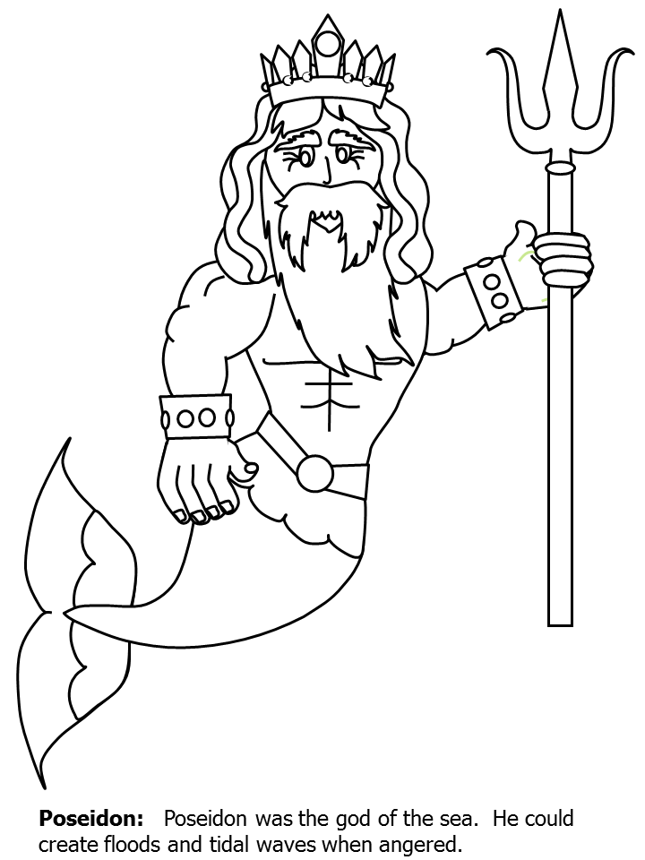 Poseidon Coloring Pages