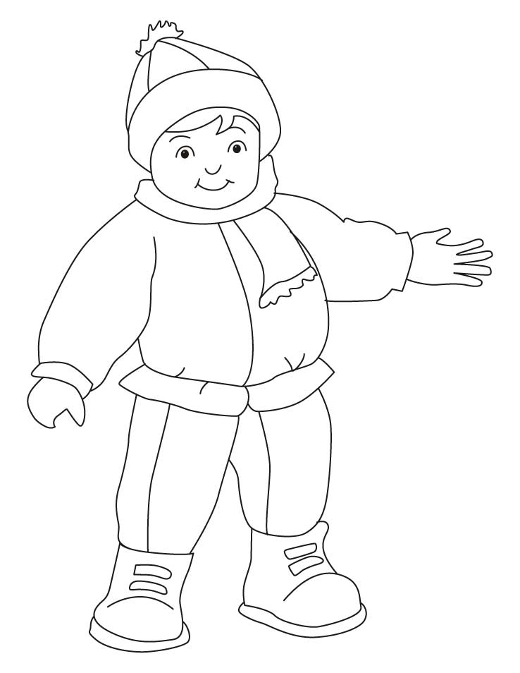 prek coloring pages winter clothes