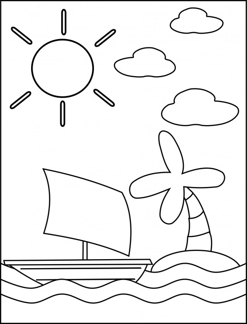 Preschool Boat Coloring Pages