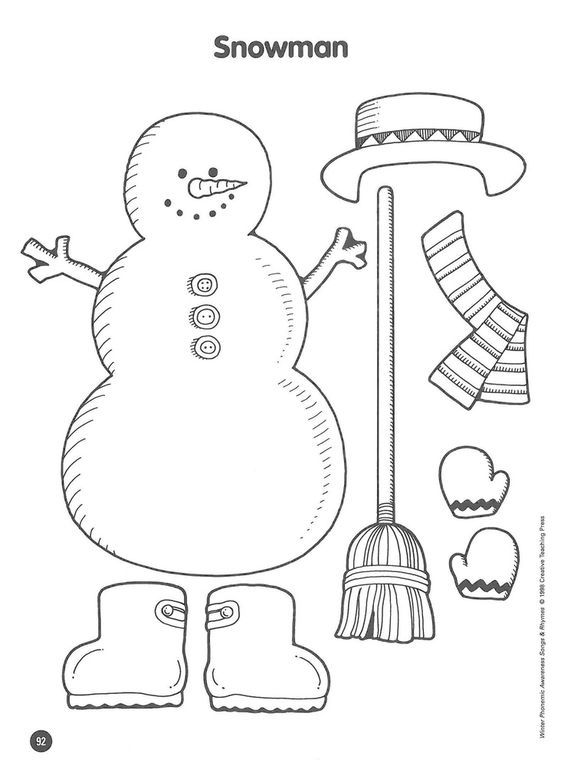 preschool coloring and cutting pages - winter themed