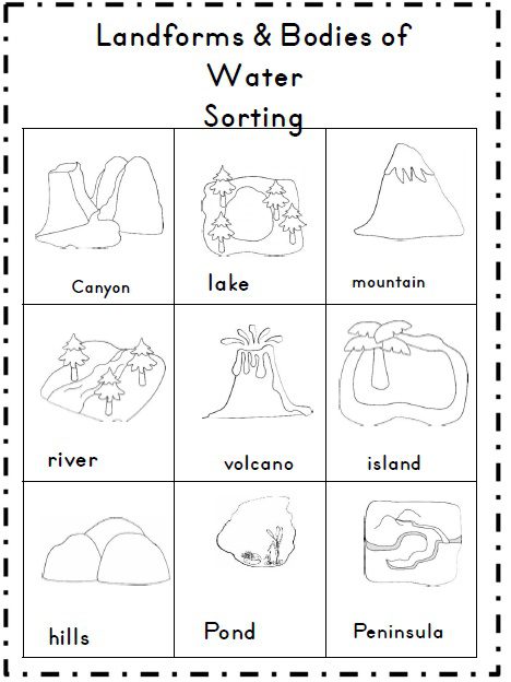 preschool coloring pages bodies of water
