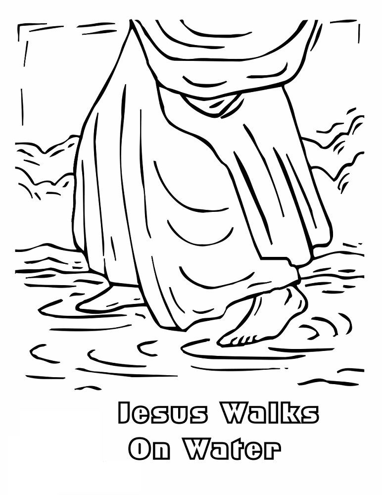 preschool coloring pages water jesus