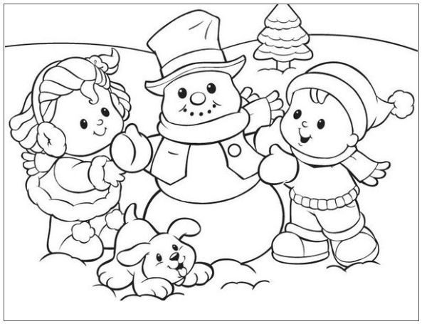 preschool coloring pages winter