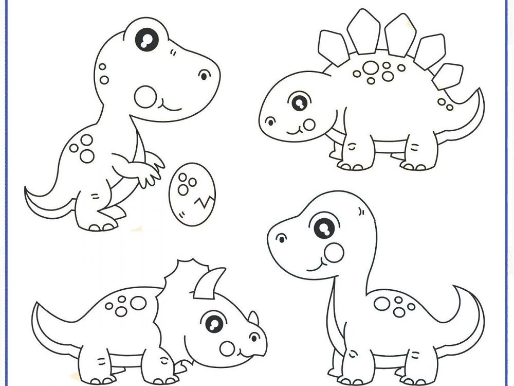 preschool simple dinosaur coloring pages