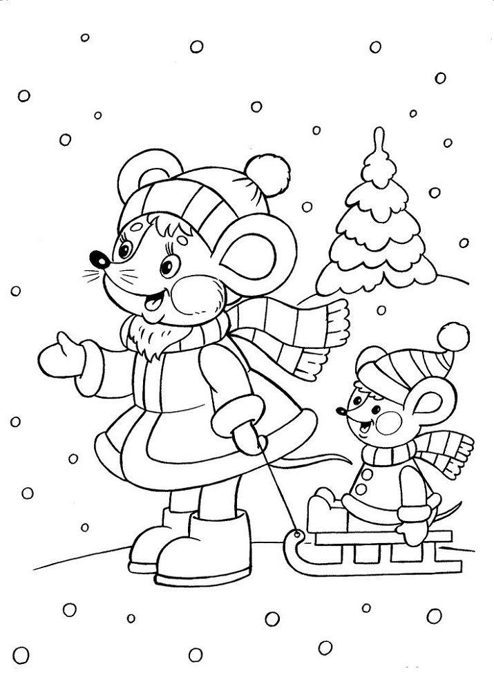 preschool winter coloring pages for kids