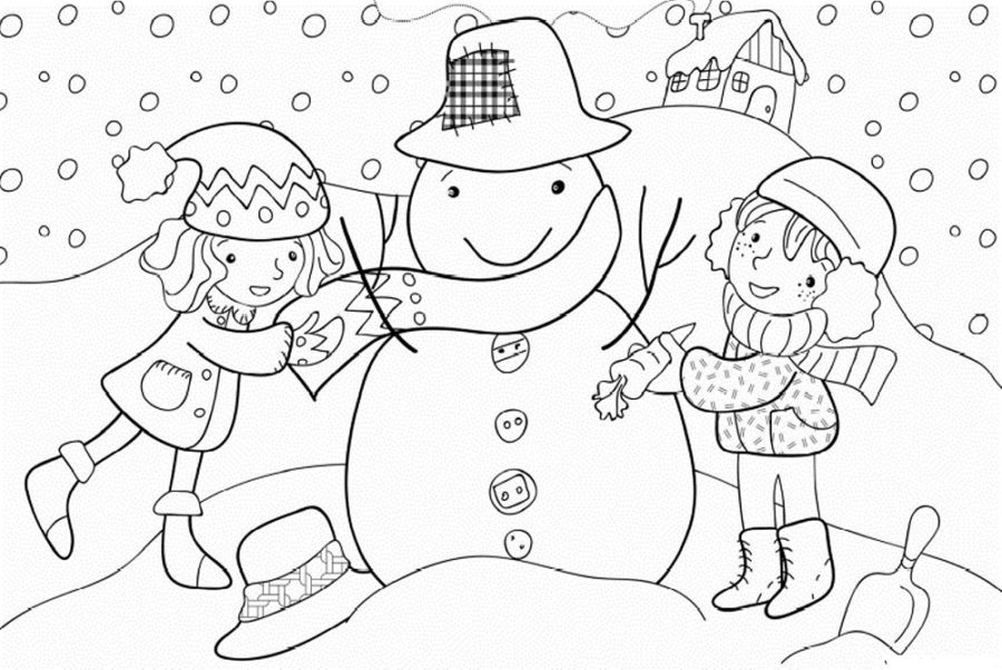 preschool winter coloring pages printable
