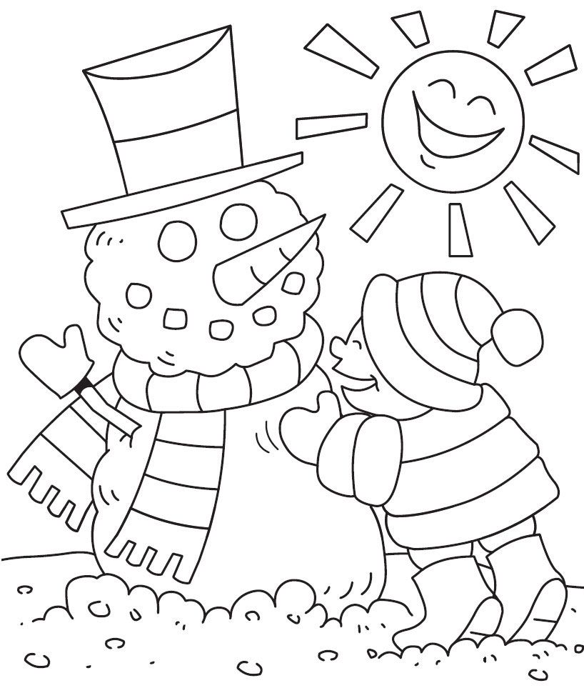 preschool winter coloring pages