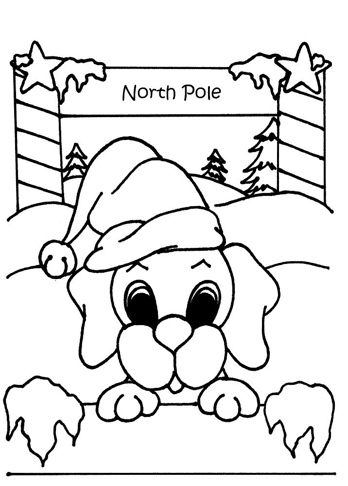 preschool winter puppy coloring pages