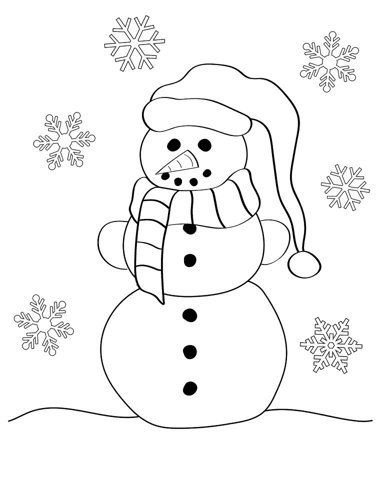preschool winter snowman coloring pages