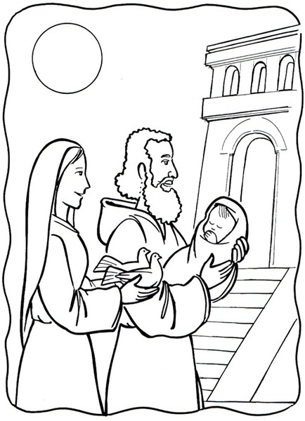 Presentation of Jesus in the Temple Coloring Page