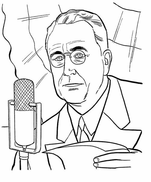 President Franklin D Roosevelt coloring page