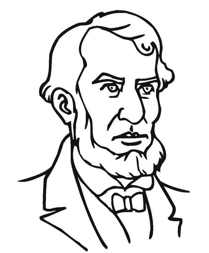 Presidents Day Lincoln Coloring Page coloring page & book for kids.