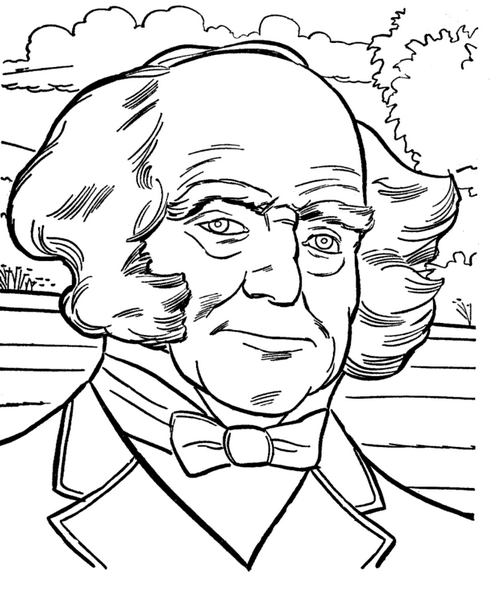 US President Martin Van Buren Coloring Page & coloring book.