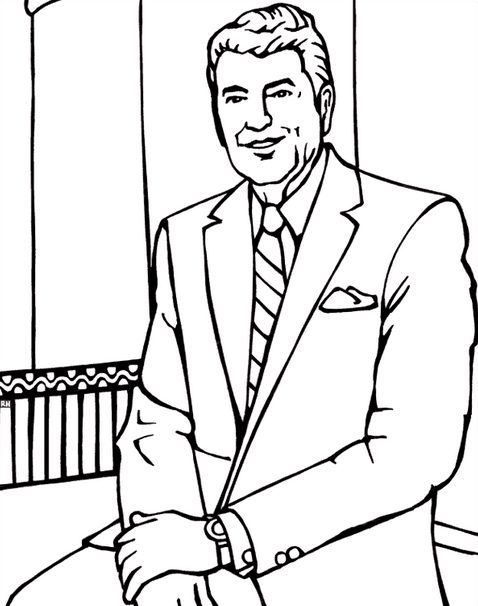 President Ronald Reagan Coloring Page