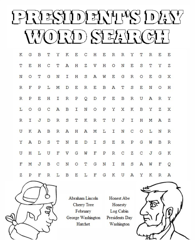 Presidents Day Word Search