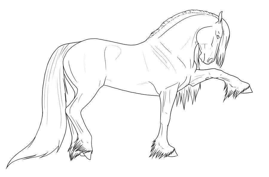 pretty friesian horse coloring pages
