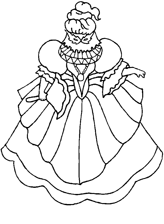 Pretty Girl With Mask Coloring Pages