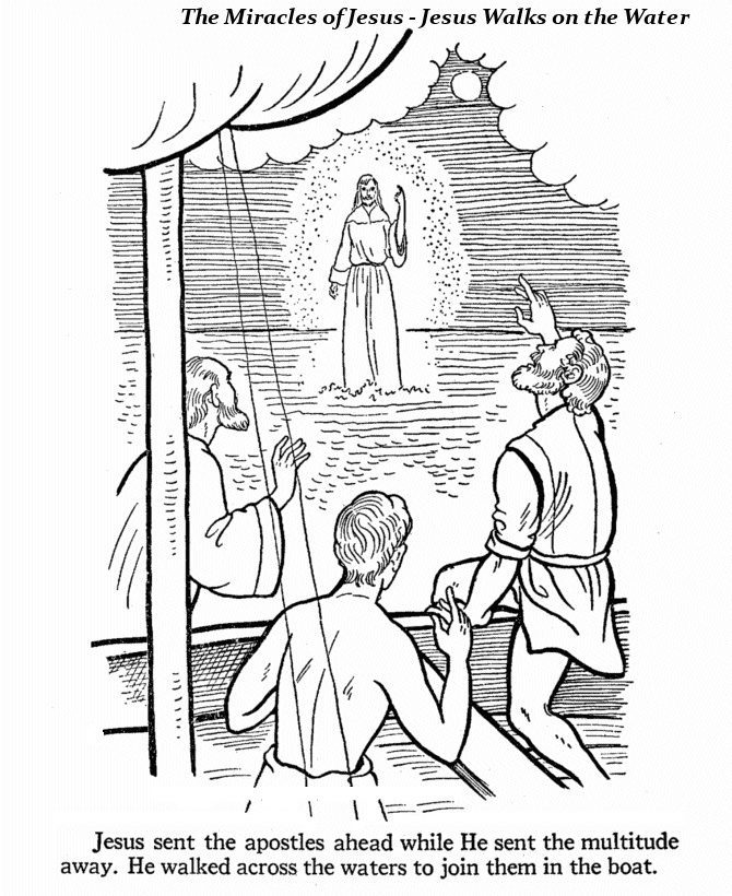 primary 2019 coloring pages jesus walks on water