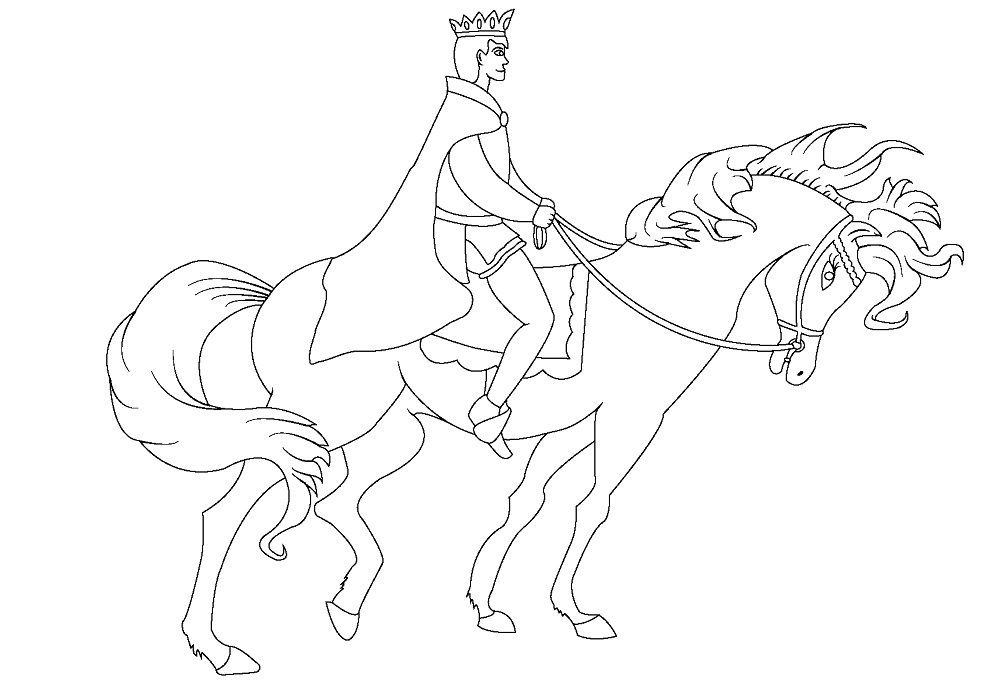 prince on a horse coloring pages