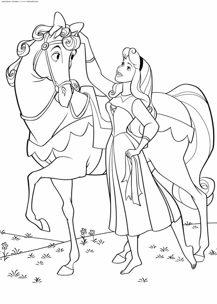 princess and horse coloring pages