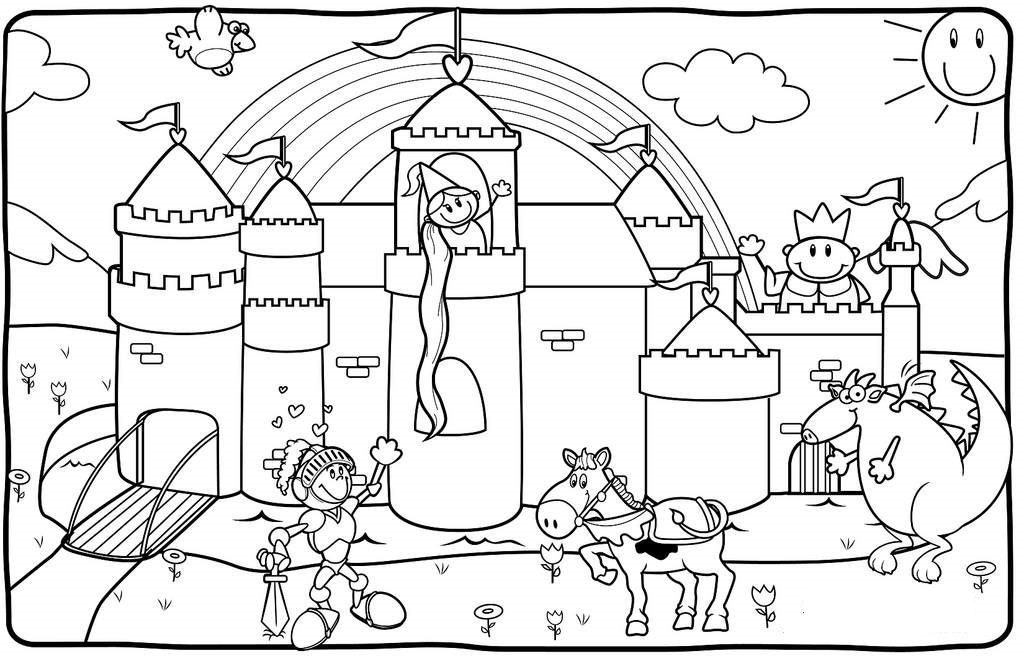 princess in a castle coloring pages