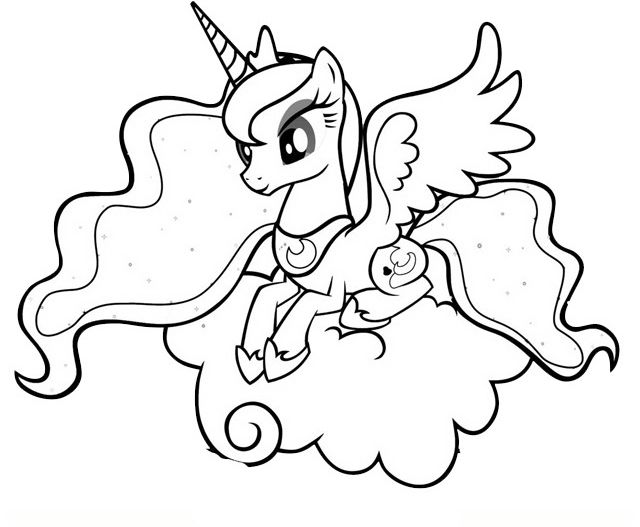 princess my little pony horse coloring pages princess luna