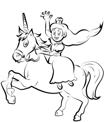 princess on horse line art coloring pages