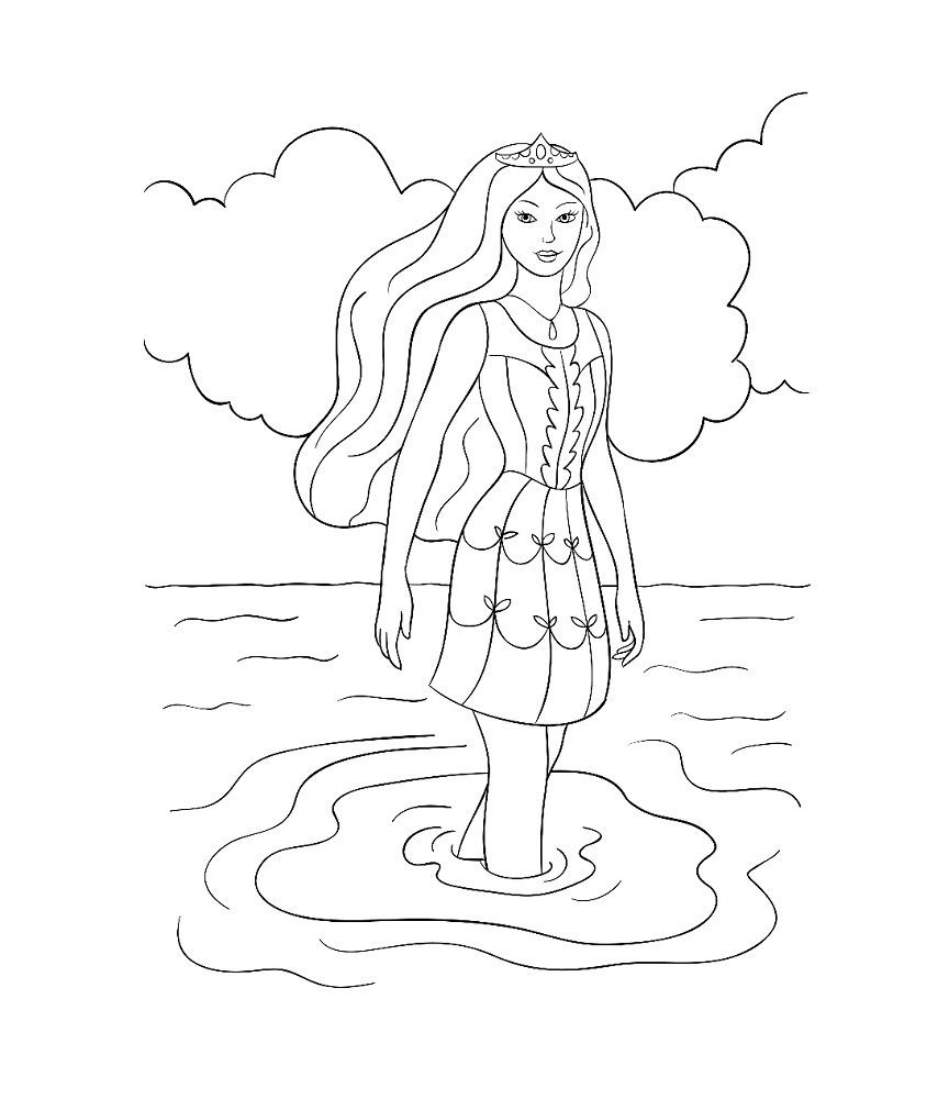 princess water coloring pages