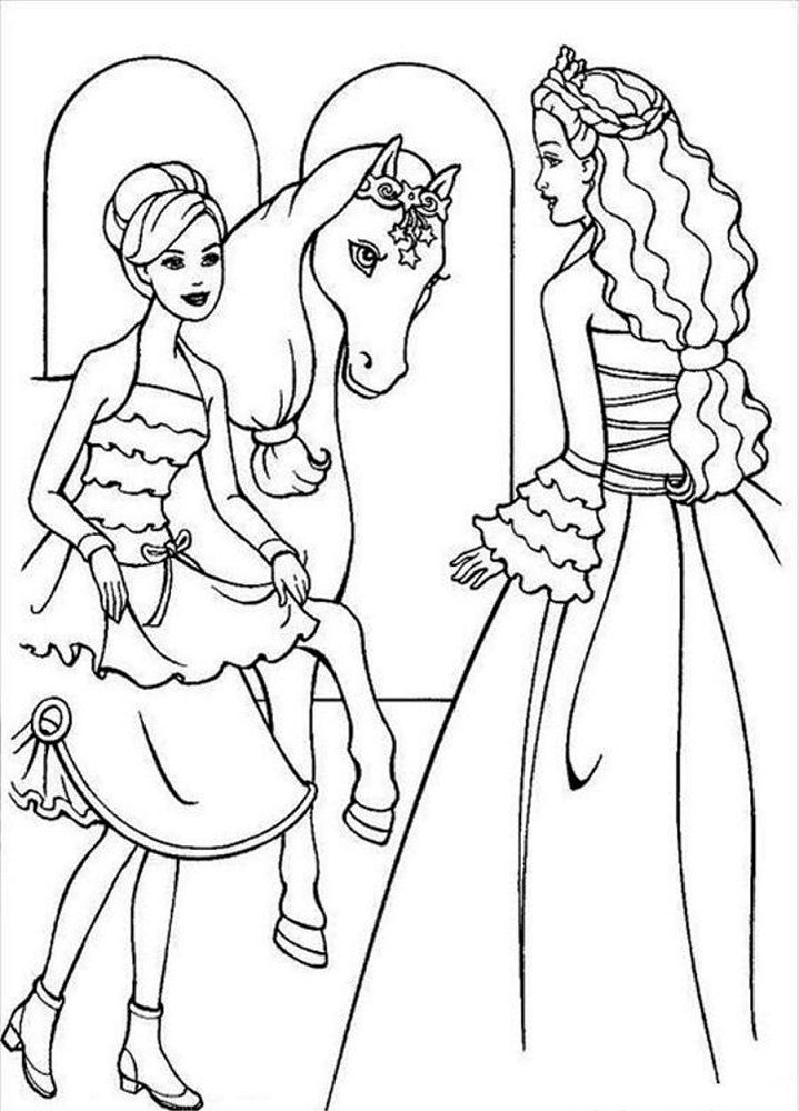 princess with horse coloring pages