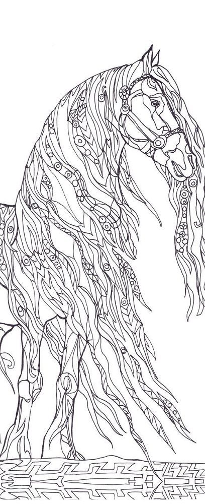 printable adult coloring pages of a horse