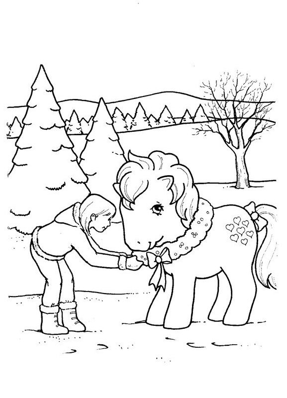 printable christmas horse coloring pages